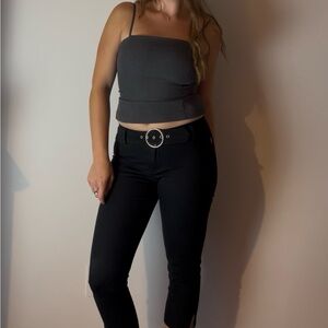 90s Hot Kiss Black Belted Capri Pants